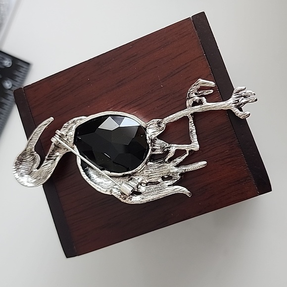 LAST ONE Low Stock Extra LARGE Colorful Crane Brooch - Picture 2 of 4